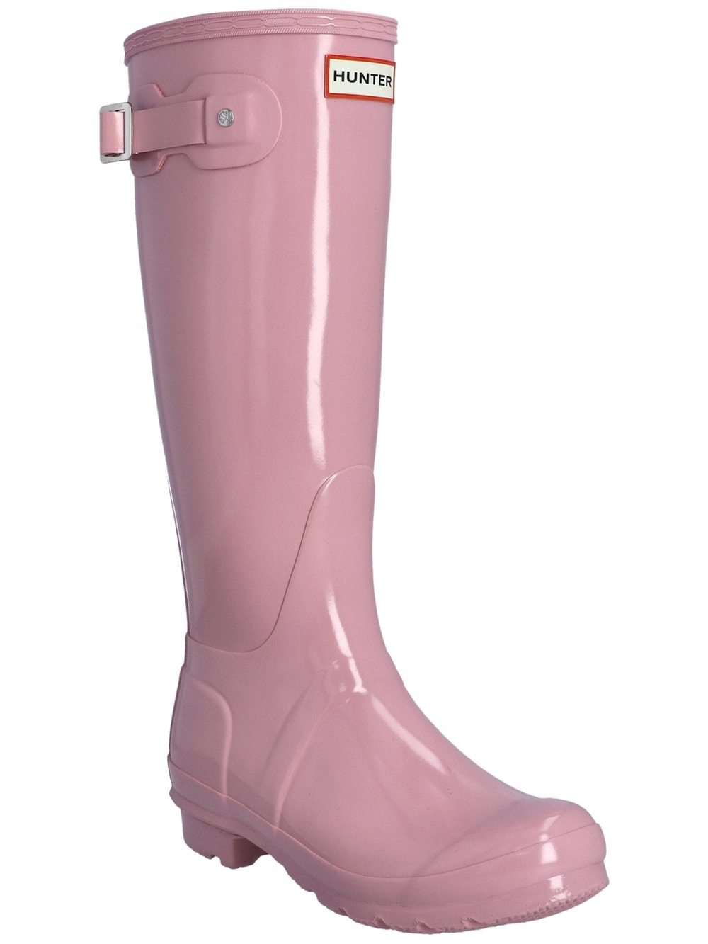 Hunter| Tall Glossy Rain Boots in Pink Nectar Sz 8